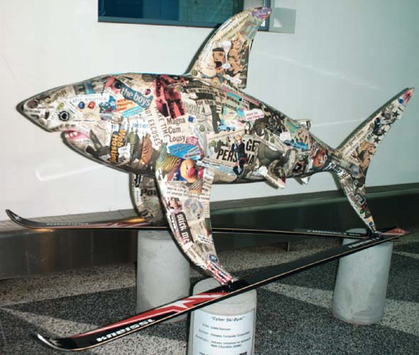 The Shark statue called CyberSkiBum