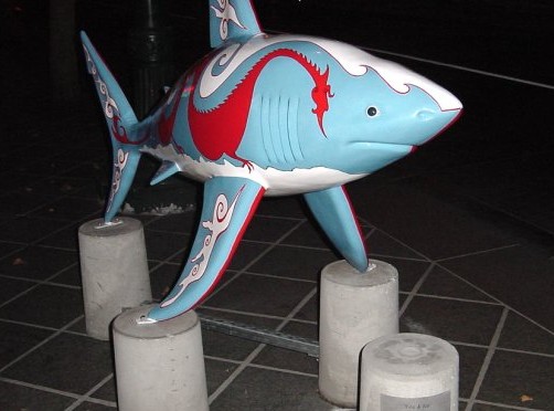 The Shark statue called Fire_n_Ice1
